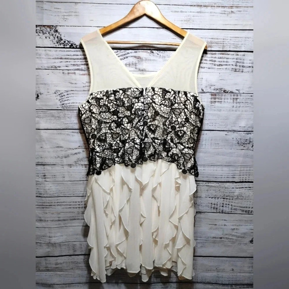 Harry Potter Lace Black Ivory Ruffle Gown size 16 Deathly Hollows Formal - Picture 6 of 8